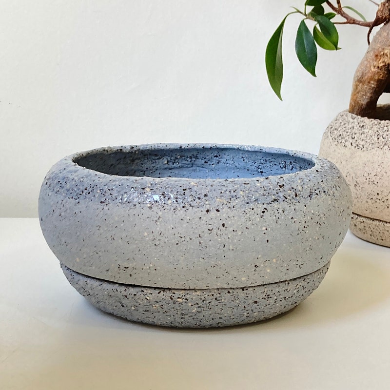 Zosia Painted Flower Platter | Natural/Blue