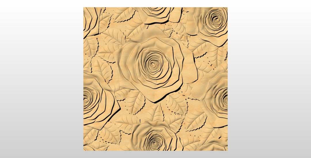 Roses 3D STL Model CNC Router Engraver Artcam Aspire CNC - Etsy