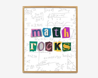 Math Rocks kunst aan de muur, Math Rocks trendy poster, wiskunde klas posters, poster wiskunde klas, wiskunde leraar kantoor decor, wiskunde kunst wordt afgedrukt