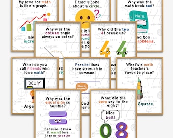 Math Jokes and Puns Posters, Math Classroom Poster, Mathematics Class Posters, Math Classroom Decor, Math Bulletin Board, Math Art Prints