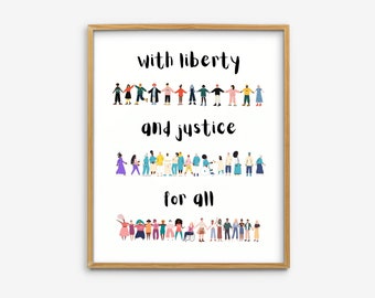 Justice For All Poster, Human Rights Poster, Social Justice Print, Inclusive Classroom, American History, Inclusion Poster, Diversity Class