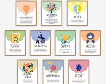 Entrepreneurship Basics Prints, Financial Literacy Skills, Learn about Money Entrepreneur Classroom Decor, Money Curriculum, Life Skills