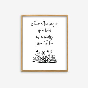 Between The Pages of a Book Wall Art, Book Lover Gift Print,  Book Lover Wall Art, English Classroom Decor, Minimalist Library Decor