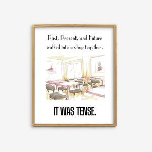 Lustige Grammatik Englisch Poster, Englisch Klassenzimmer Dekor, Grammatik Wortspiel Poster, Es war angespannten Klassenzimmer Poster, lustige Grammatik Englisch Printable