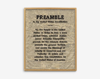 We The People Wall Art, American History Classroom Decor, Patriotic Gift, Preamble History Poster, Constitufion USA History Home Decor