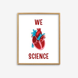 We Heart Science Wall Art, Science Posters, Classroom Educational Decor, Nerdy Home Decor, Science Classroom Decor Printable, Science Art