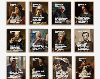 Funny Classroom Poster, Historical Figures Cringey Class Rules Classroom Management Behavior Middle High School, Sarcastic Teacher Gift