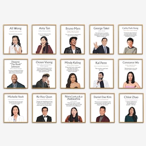 May include: A collection of framed art prints featuring portraits of various celebrities, each accompanied by a quote. The prints have a simple, elegant design with a gold frame and a white background. The text "RadTutorGallery" is at the bottom.