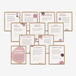 Logical Fallacies Printable Poster Set, Fallacies Posters, Debate Coach, Debate Posters, Public Speaking Posters, Writing Teacher Printables