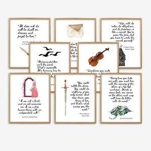 Young Adult Books Quotes, YA Authors Posters, High School Middle School English Classroom Decor, Literature Art, Wall Art, Bookish Gift