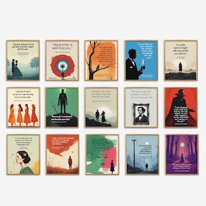 Popular Classic Books Characters Quotes, Literature Posters, Classic Literary Prints, Young Adult Books, High School English Classroom Decor