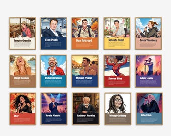 Neurodiversity Awareness Month Posters, Celebrate Neurodiverse Posters, Famous People Autism, ADHD, Tourette's, Neurodivergent Poster Set