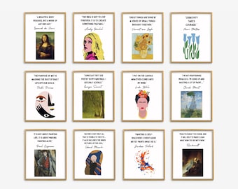 Famous Artists Quotes Set of 12, Classroom Decor Bundle, Art Teacher Decor, Art Teacher Bulletin Board, Teacher Printable, Art Class Posters