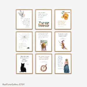 Children's Literature Inspirational Quote Print Set, English Classroom Bundle, Children's Books Gallery Wall, Classroom and Library Decor