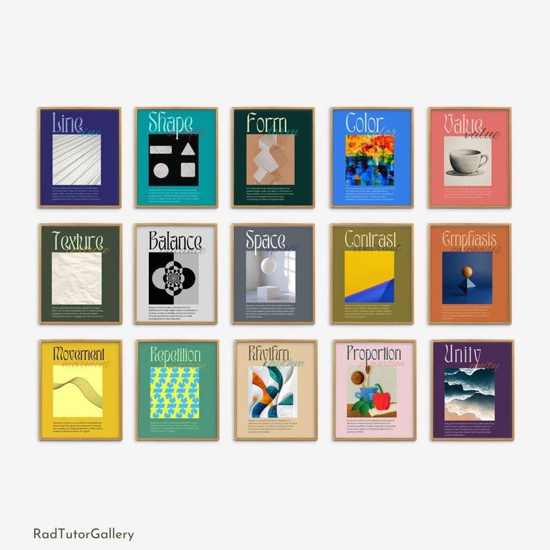 Elements of Art and Principles of Design Posters Set, Classroom Decor ...