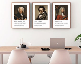 Famous Composers Set of 12, Music Classroom Posters, Music