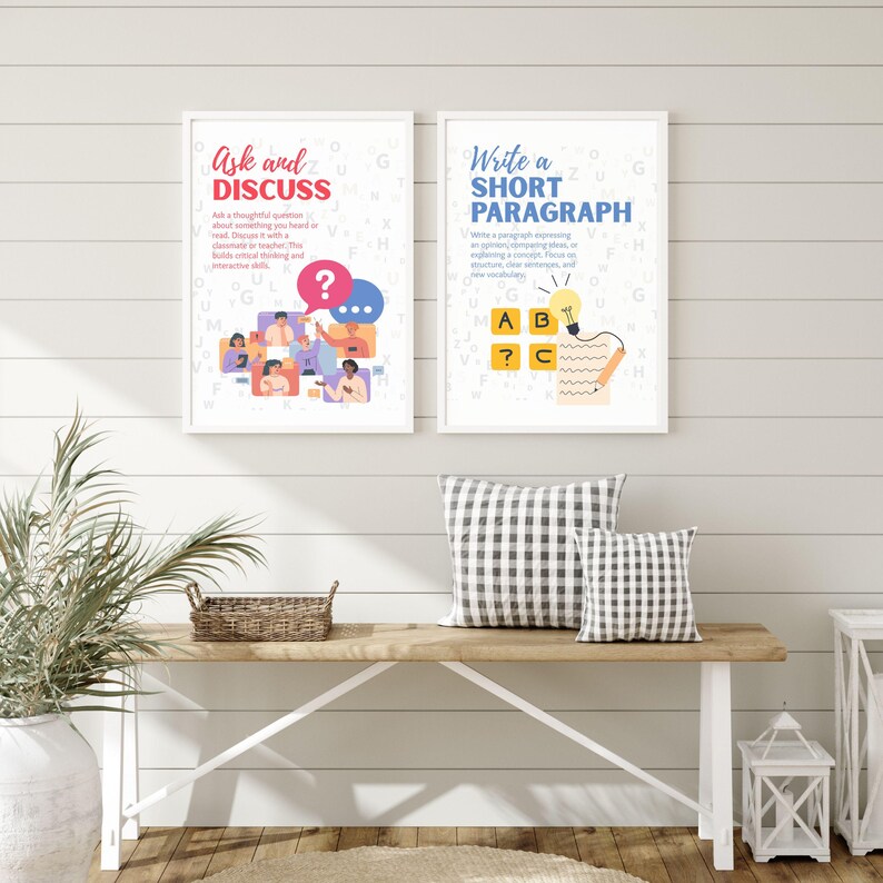 Discuss Poster Daily English Challenge Posters, English Posters Bundle Set, English ...