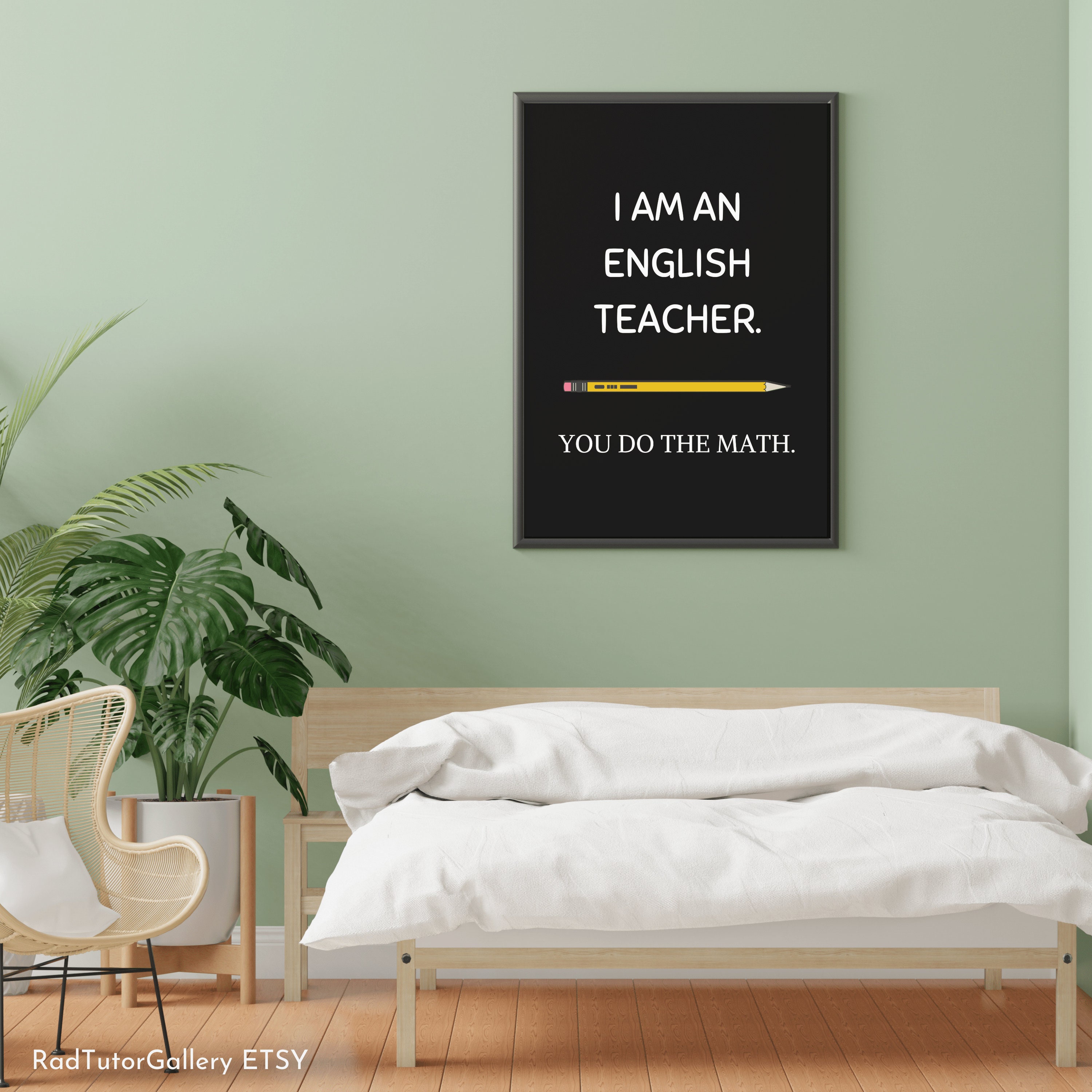 English Teacher Poster Wall Art English Teacher Literary Etsy