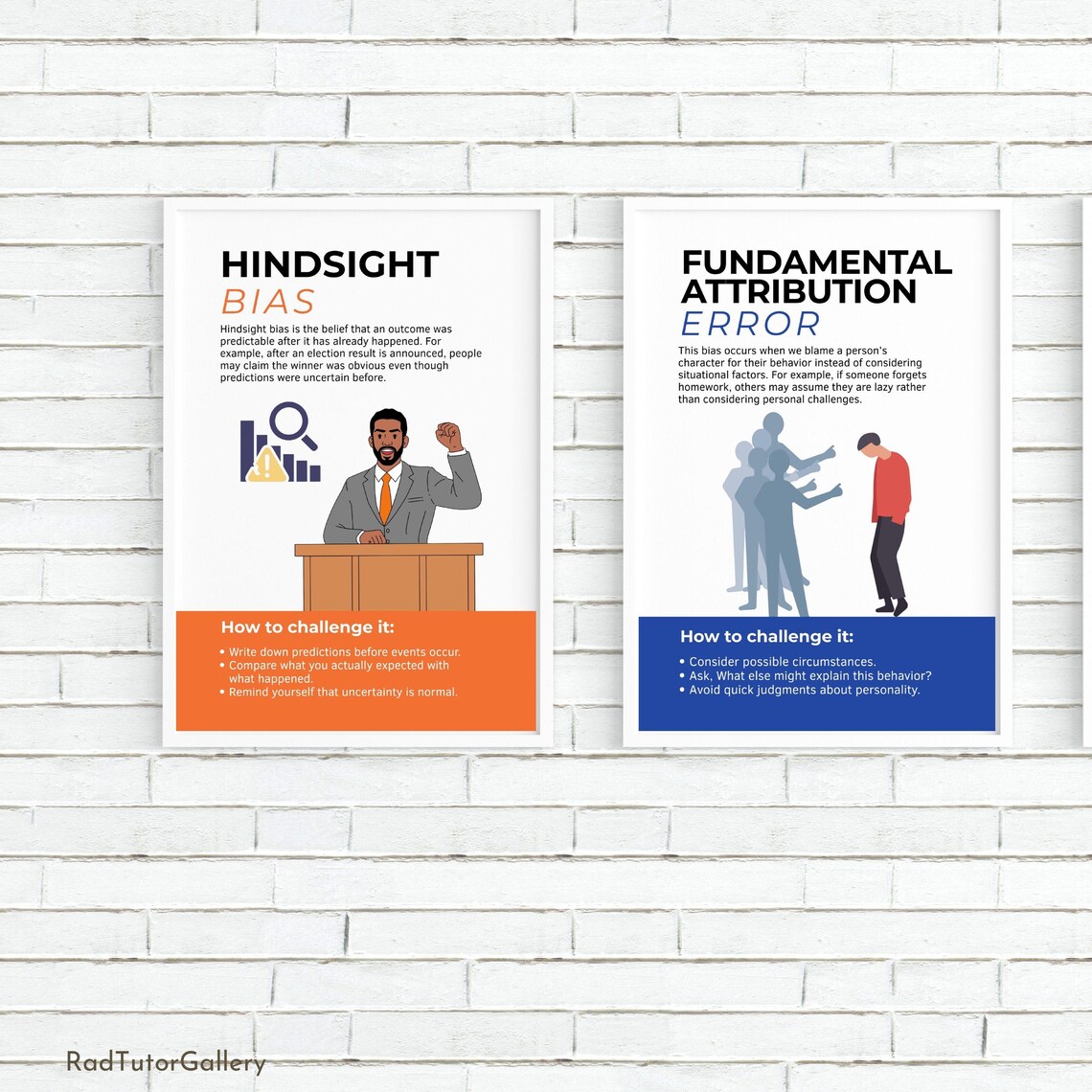 Common Cognitive Biases Printable Poster Set, Thinking Errors Posters ...