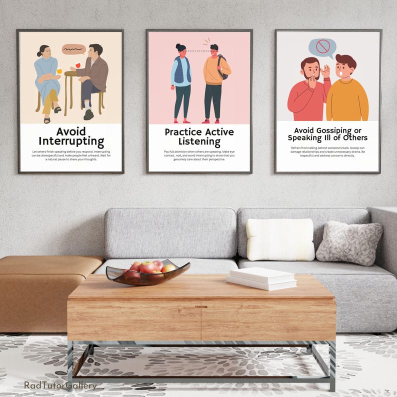 Civility Rules Classroom Poster Set, Colorful Classroom Decor ...