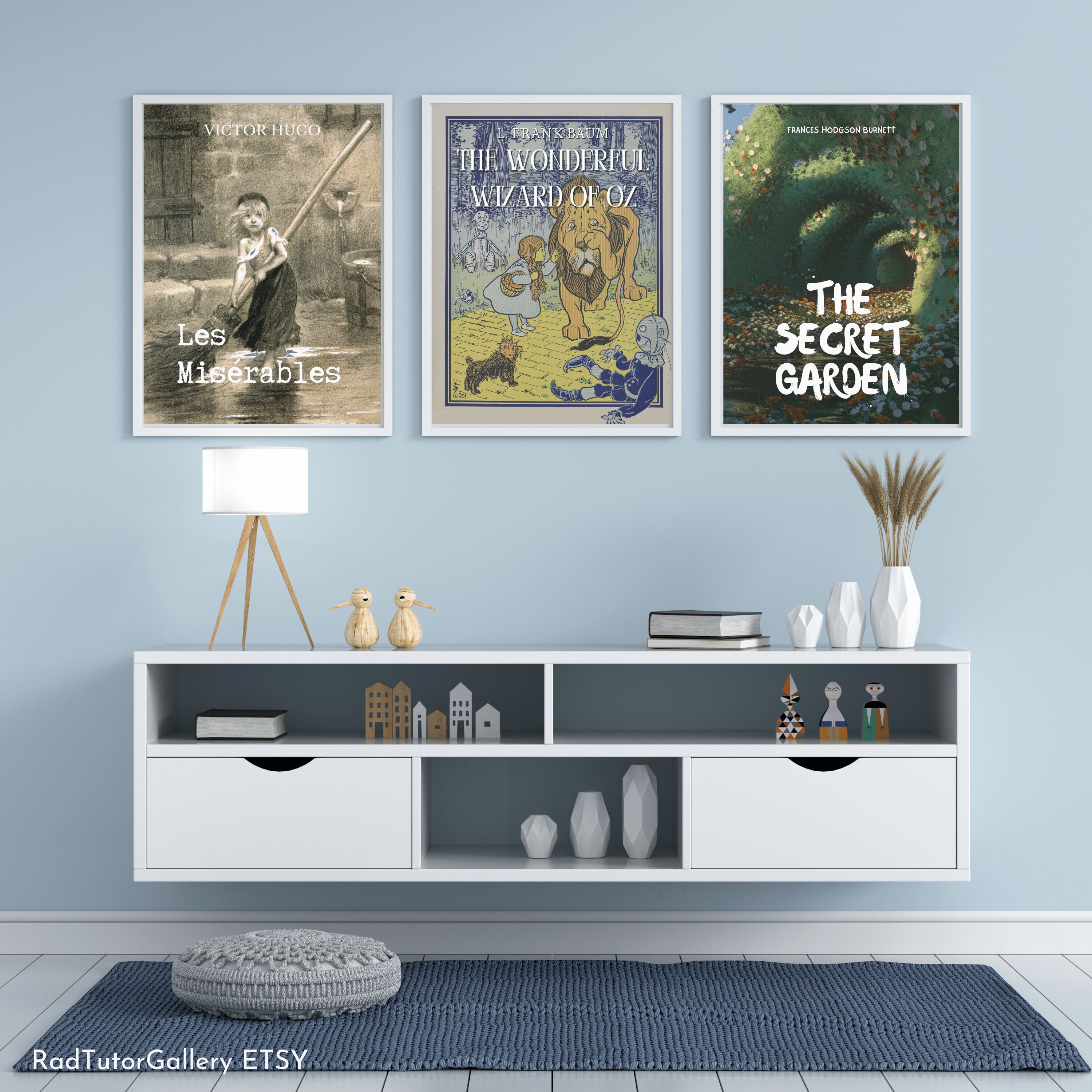 Klassische Buchumschlag-Wandkunst, Klassische Literatur-Poster-Set Von 8, Literarische Kunst Buchumschlag-Wanddekoration, Bücherwurm-Geschenk, Englische Klassenzimmerdekoration