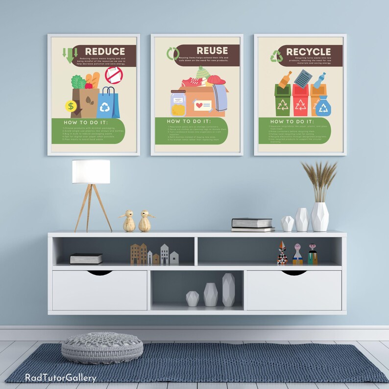 Reduce Reuse Recycle Posters, Earth Day Poster Printables ...