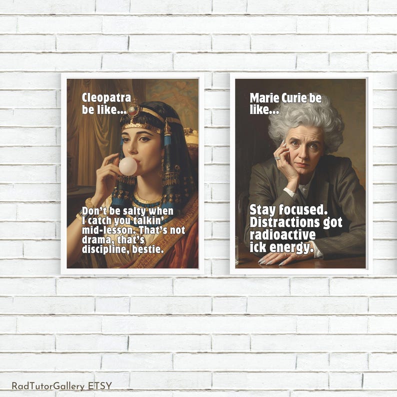 Funny Classroom Poster, Historical Figures Cringey Class Rules ...