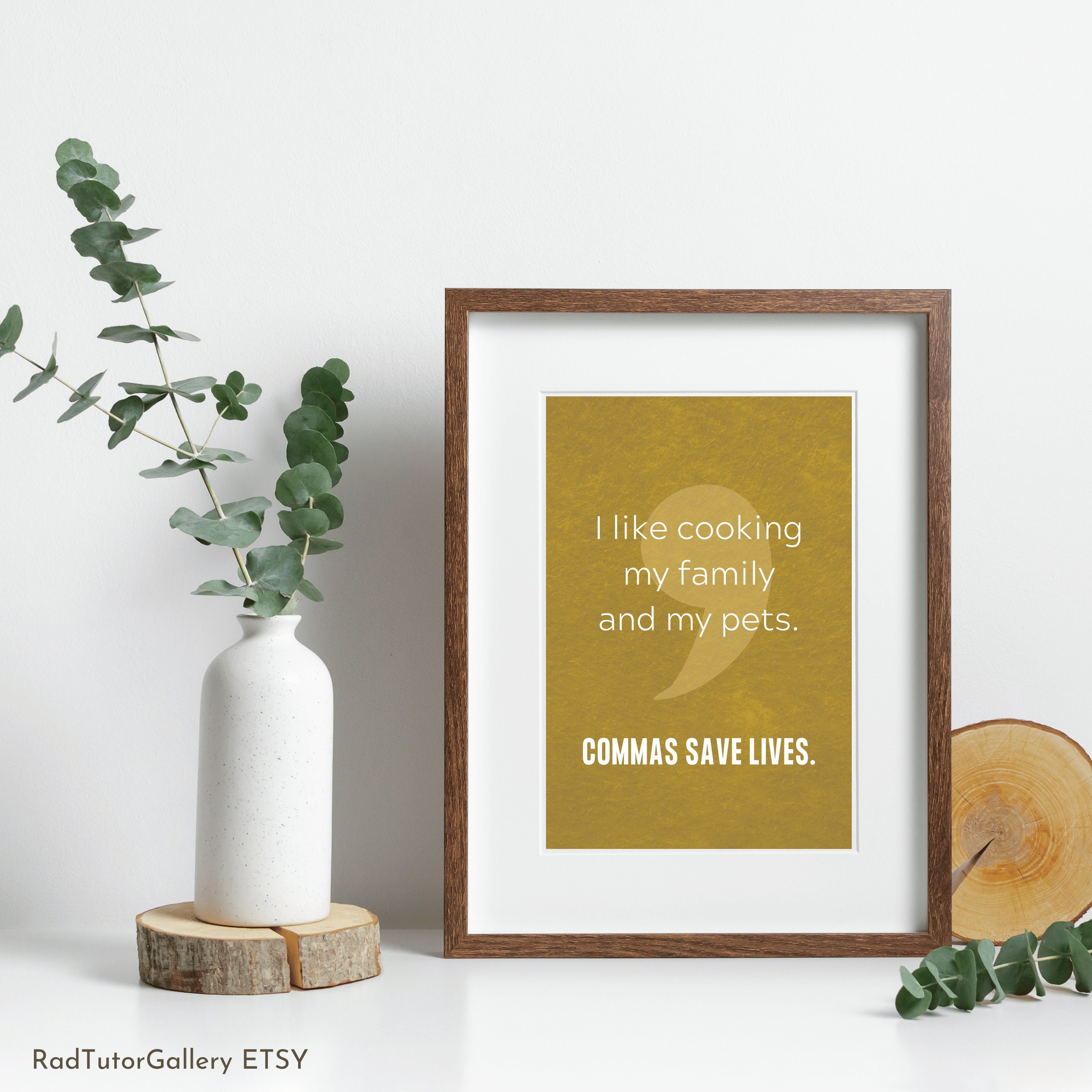 Comma Pretty Funny Comma Poster, Writing Help Poster, English Teacher Gift ...