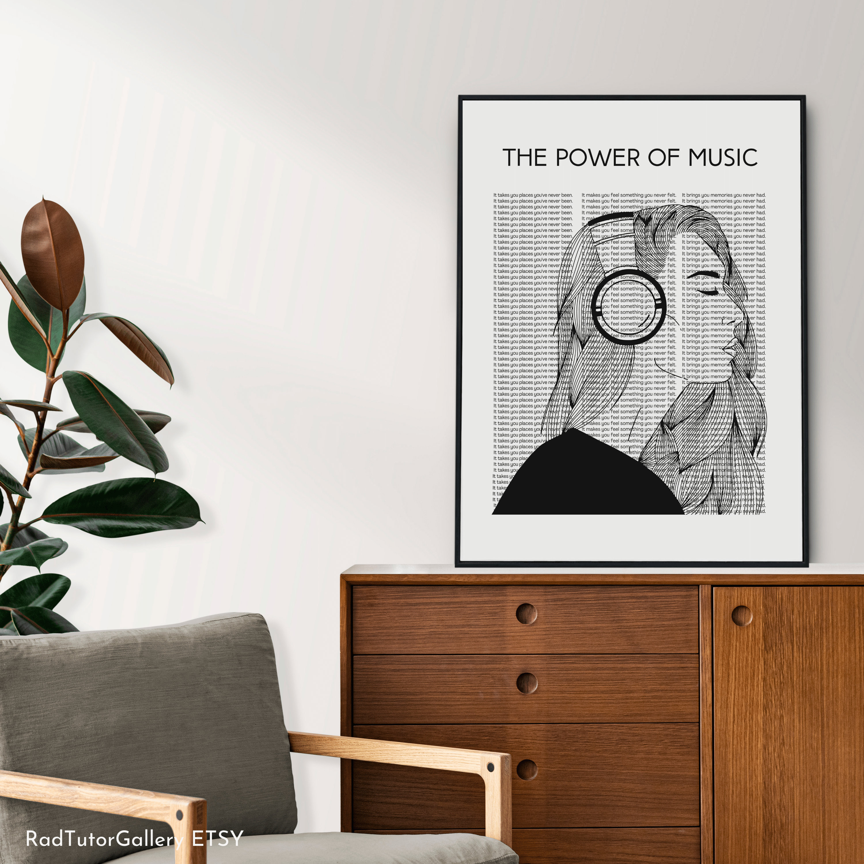 The Power of Music Wall Art, Trendy Music Poster, Gifts for Music