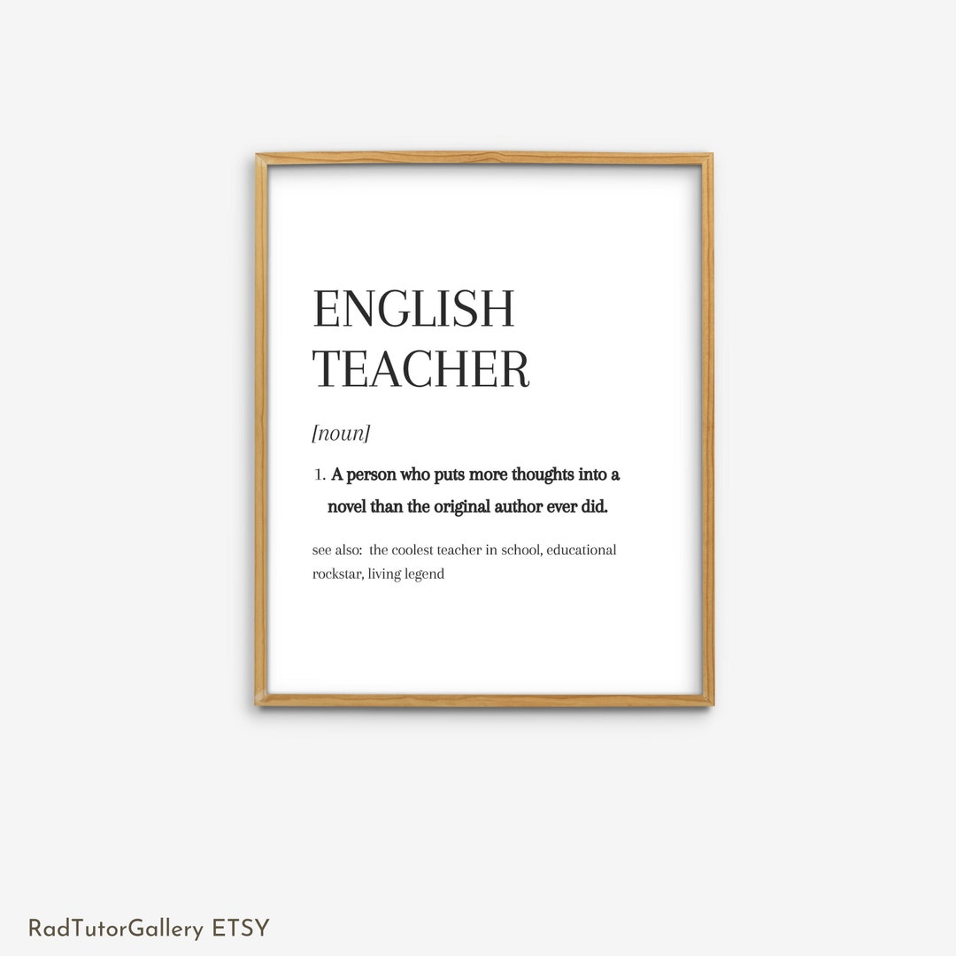 English Teachers Dictionary Definition Canvas Poster, English Teacher ...