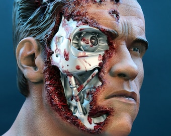 Terminator-Statue Büste T-800 Actionfigur Arnold Schwarzenegger, Unser Design, Exklusives Sondermodell, Echte Fotos