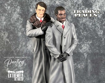 Trading Places statue Dan Aykroyd Eddie Murphy Figure diorama di Una Poltrona Per Due GIFT IDEA High Quality 12K Limited Edition MadeInITA