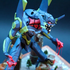 Evangelion-figuur, EVA-beeld 01, post-apocalyptisch diorama van Tokio, ons ontwerp, exclusief model op maat, echte foto's