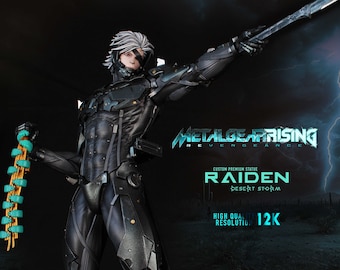 Metal Gear Rising Figure, Raiden Cyborg Ninja Statua da collezione