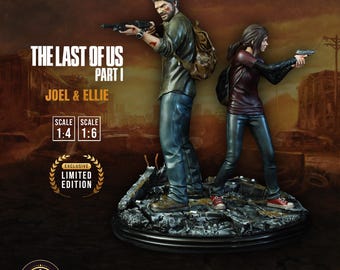 Estatua coleccionable de The Last of Us, figura de Ellie y figura de Joel, edición limitada, diseño propio, modelo personalizado exclusivo, fotos reales.