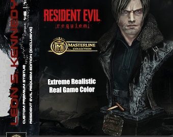 Leon S. Kennedy Busto da Collezione - Resident Evil Requiem Edition - Real Game Color - scala 1/2 e 1/1 real - immagini e statua esclusiva