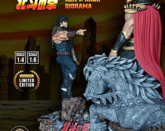 Ken il Guerriero (Hokuto no Ken) Diorama, Kenshiro & Raoh Statua da Collezione, Design nostro, Modello esclusivo personalizzato, Foto Reali
