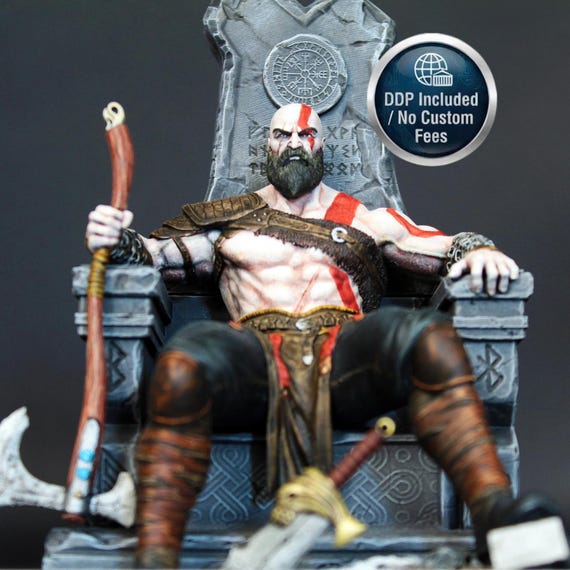 Kratos God of War Statue, 1/8 and 1/6 Scale Hand Painted Collector