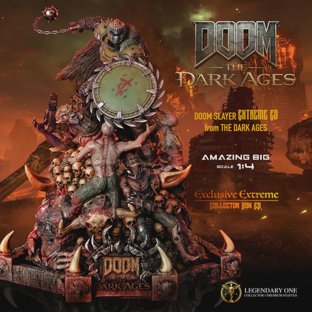 【★大感謝セール】 DOOM Statue Slayer Doom Statue, Collectible Ages Dark the ゲームキャラクター
