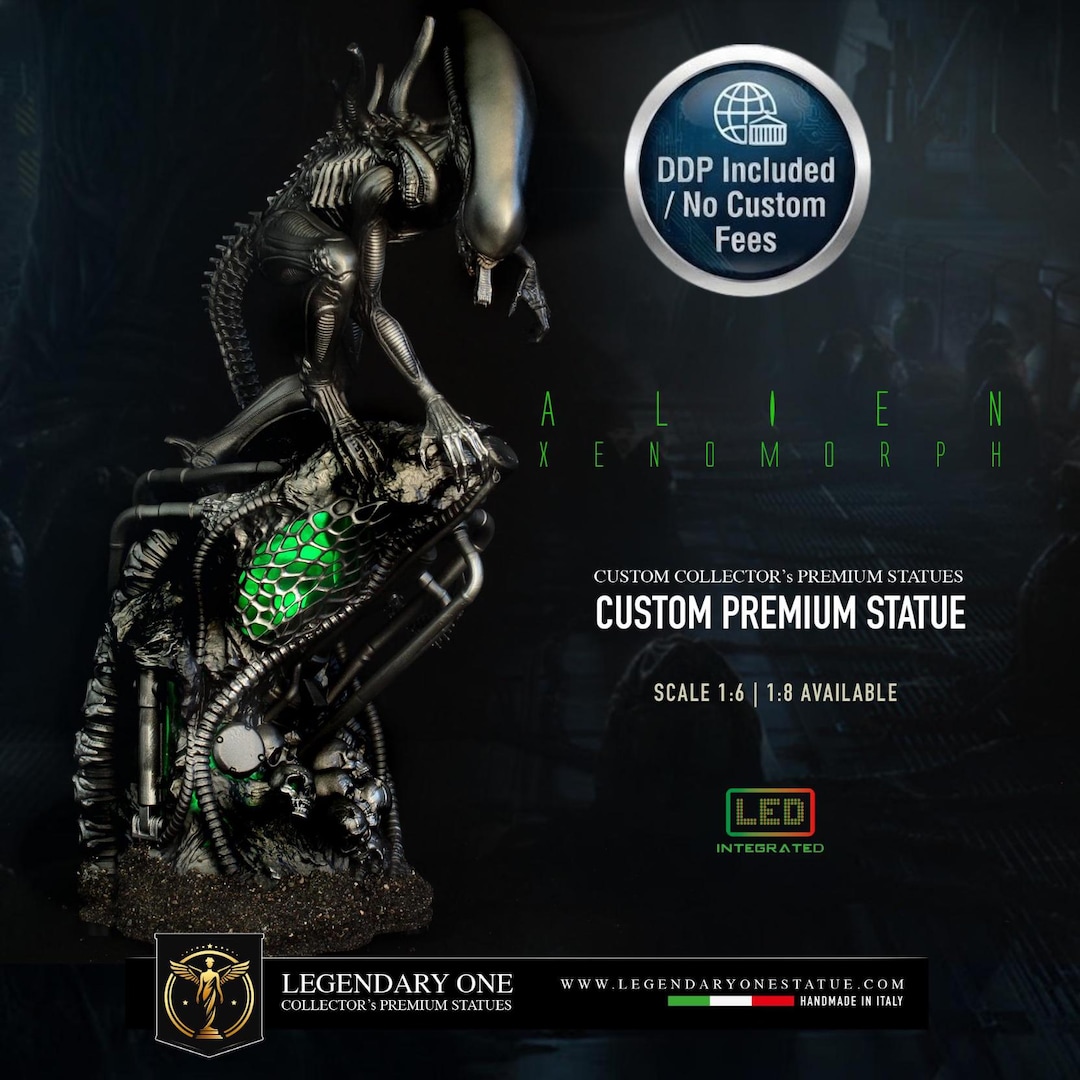 Alien Xenomorph LED Diorama Statue, 1/6 Scale Hand Painted