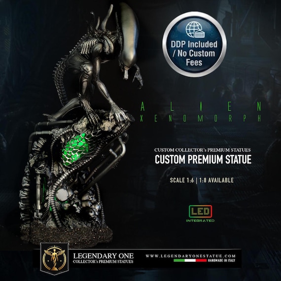 Alien Xenomorph LED Diorama Statue, 1/6 Scale Hand Painted