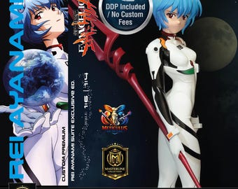 Rei Ayanami Evangelion Statue, 1/4 and 1/6 Scale Hand Painted Collector Figure