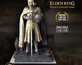 Estatua coleccionable de Leda, Caballero Aguja, figura de Elden Ring con colores del juego original, diseño exclusivo, modelo personalizado, fotos reales.