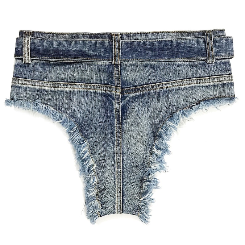 Denim Thong Shorts Underwear/bikini Shorts Etsy