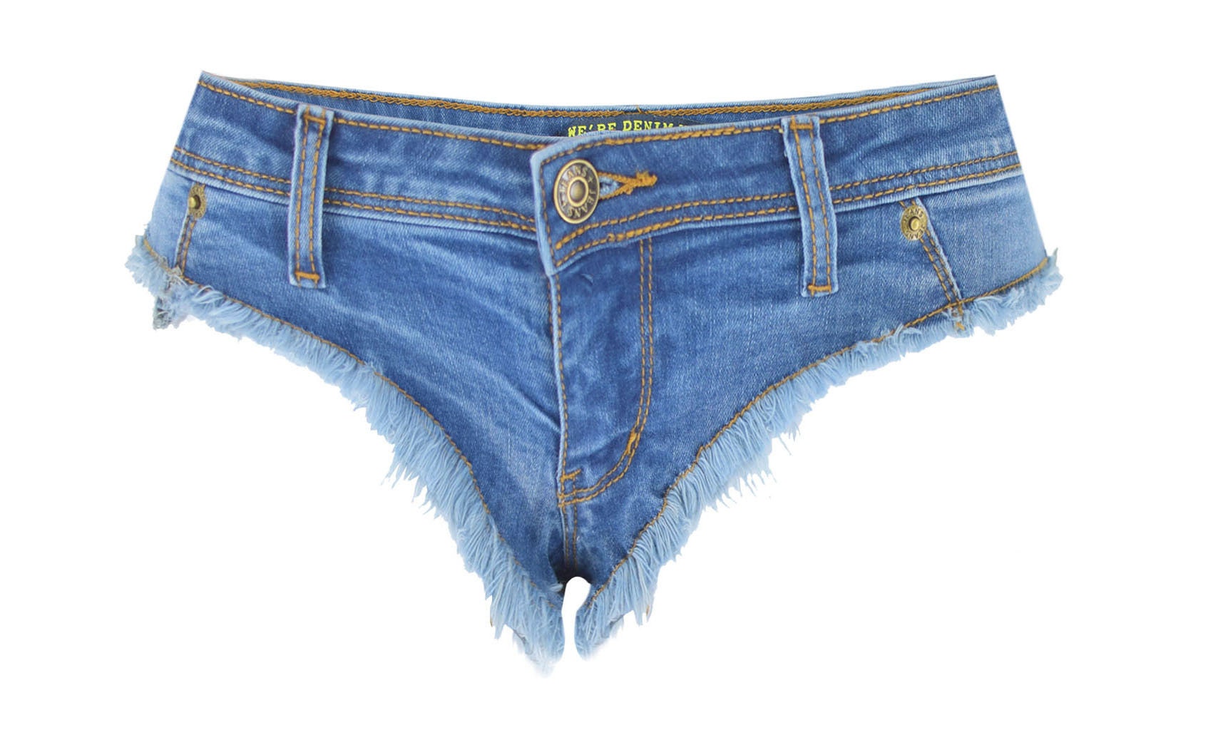 Denim Thong Shorts Underwearbikini Shorts Etsy 