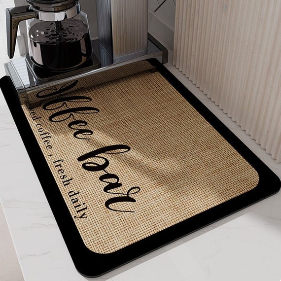 Coffee Maker Mat for Countertops,Dish Drying Mat,Coffee Bar Decor,Coffee  Machine Pads,Absorbent, Washable,Drying Mat for Kitchen Counter 