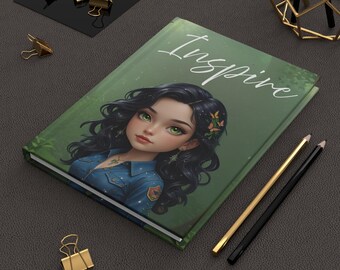 Cuaderno de tapa dura inspirador, cuaderno motivacional, papelería con ambiente de bosque, regalo para amantes de la naturaleza, diario de escritura creativa