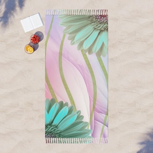 Boho Beach Towel - Floral Design for Summer, Travel, Spa Gift, Poolside Essential, Eco-Friendly, Beach Lover Must-Have