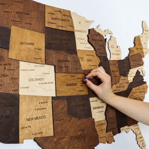 Wood USA Push Pin Travel Map: United States Wall Art