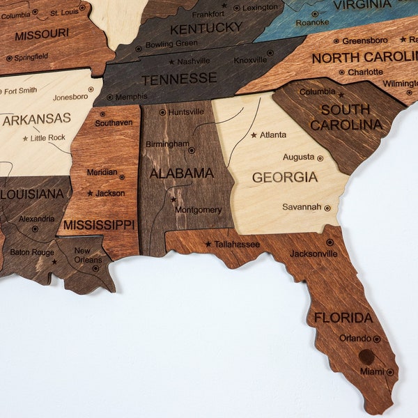 Wooden US Travel Map, Push Pin Wall Art, Apartment Decor